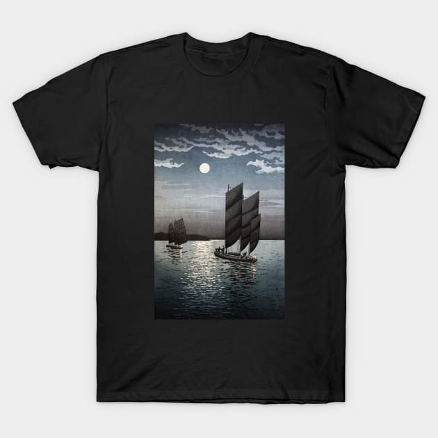 Boats at Shinagawa by Tsuchiya Koitsu T-Shirt by Takeda_Art